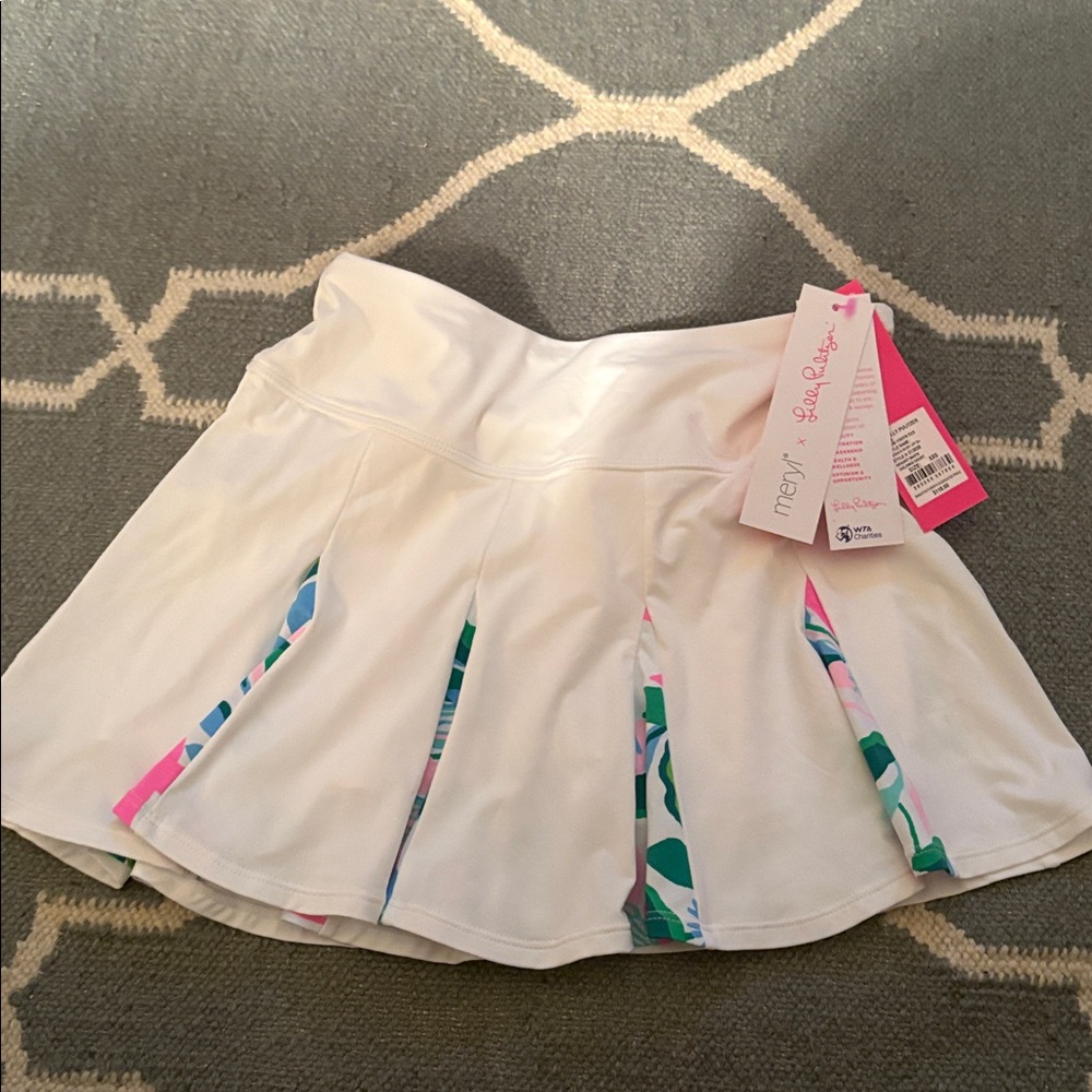 Lilly Pulitzer Luxletic Resort White Holding Court Cassata Skort-xxs